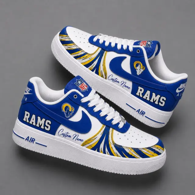 Los Angeles Rams Premium Custom AF1 Low Top Leather Shoes V2