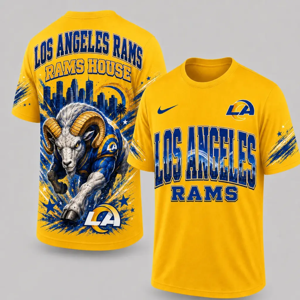 Los Angeles Rams Mascot 3D Graphic T-shirt