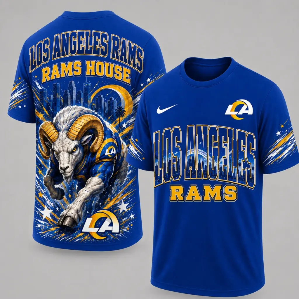 Los Angeles Rams Mascot 3D Graphic T-shirt