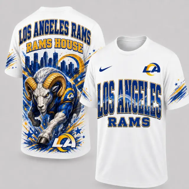 Los Angeles Rams Mascot 3D Graphic T-shirt