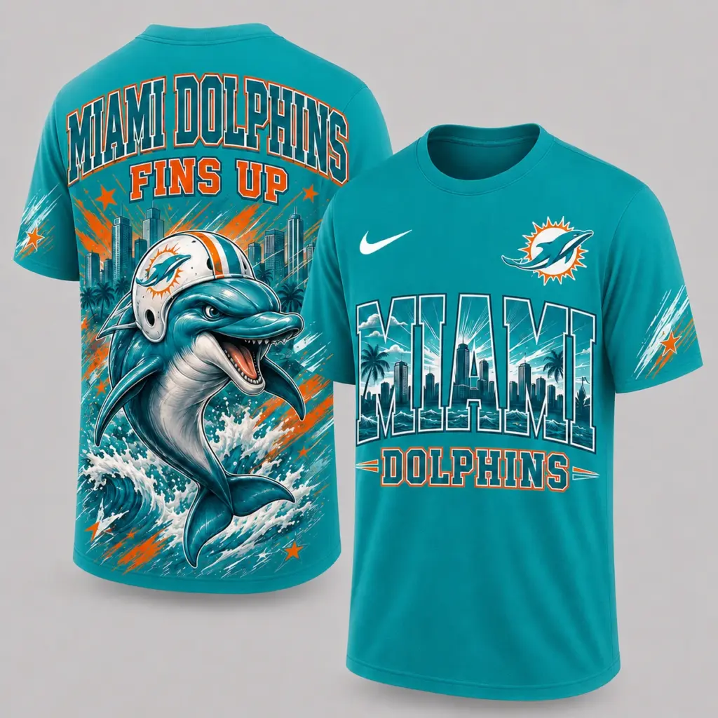 Miami Dolphins Mascot 3D Graphic T-shirt
