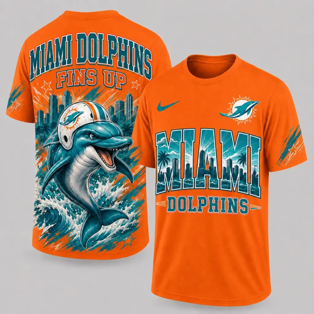 Miami Dolphins Mascot 3D Graphic T-shirt