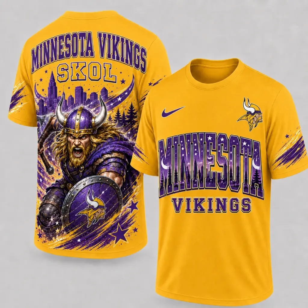 Minnesota Vikings Mascot 3D Graphic T-shirt