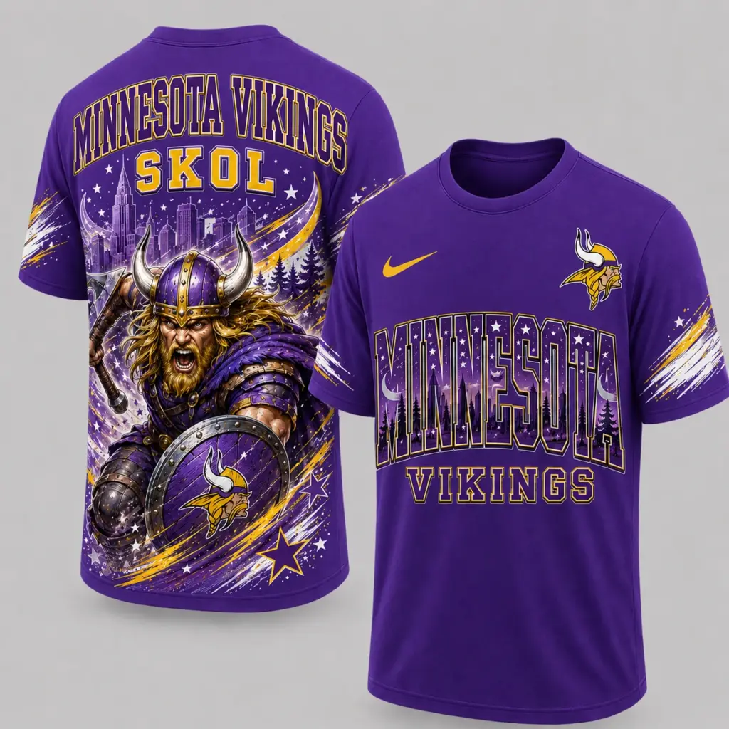 Minnesota Vikings Mascot 3D Graphic T-shirt