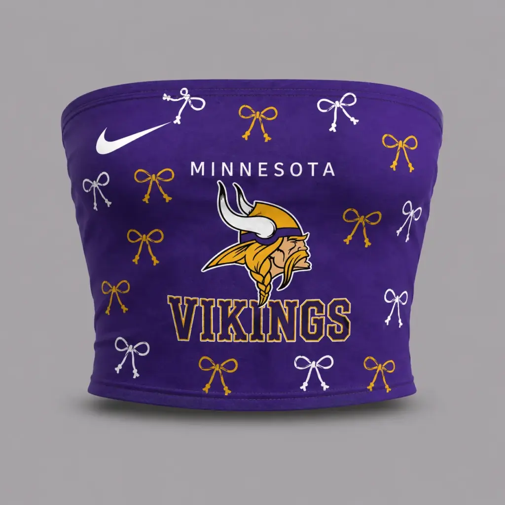 Minnesota Vikings Premium Strapless Top & Elasticated Trousers Two-Piece Set V2