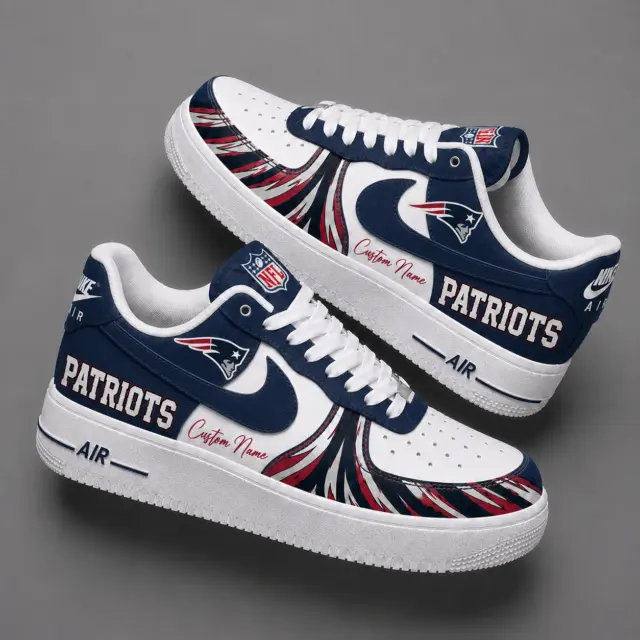 New England Patriots Premium Custom AF1 Low Top Leather Shoes V2