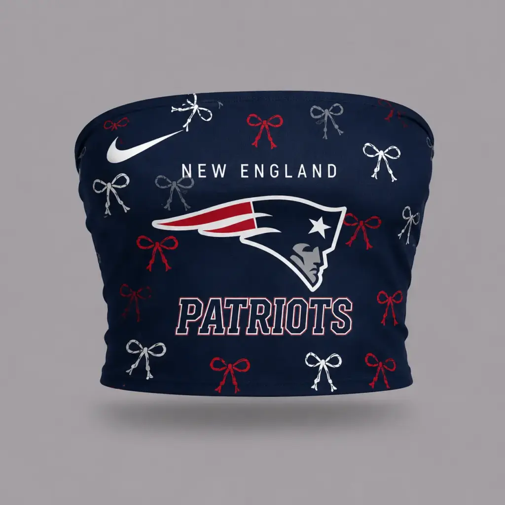 New England Patriots Premium Strapless Top & Elasticated Trousers Two-Piece Set V2