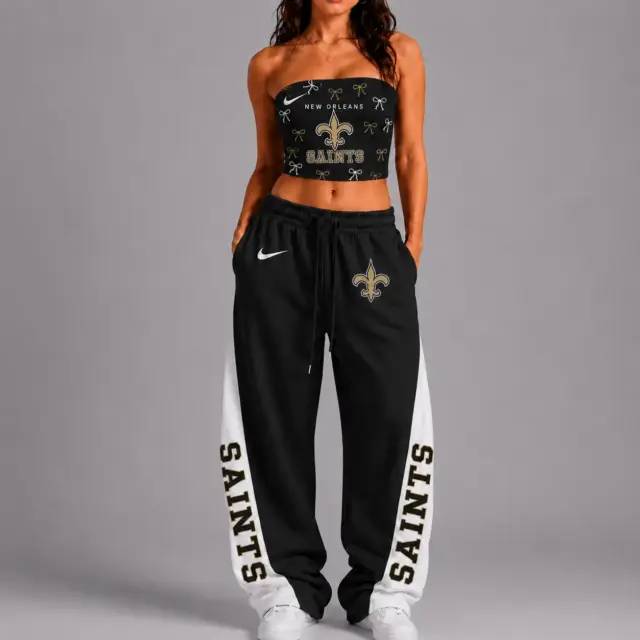 New Orleans Saints Premium Strapless Top & Elasticated Trousers Two-Piece Set V2