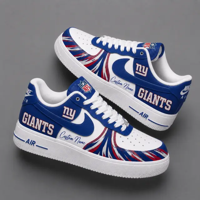 New York Giants Premium Custom AF1 Low Top Leather Shoes V2