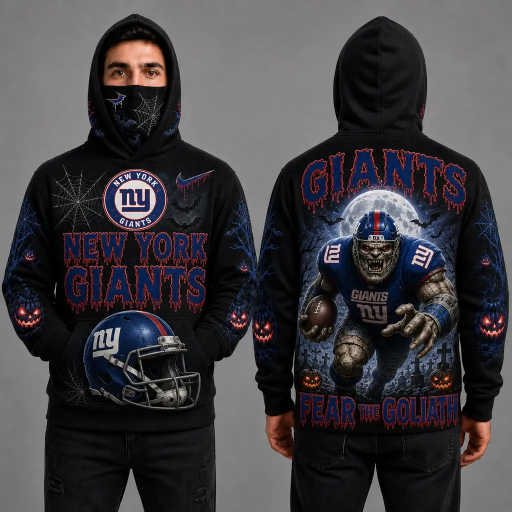 New York Giants Halloween Mascot 3D Graphic Mask Hoodie