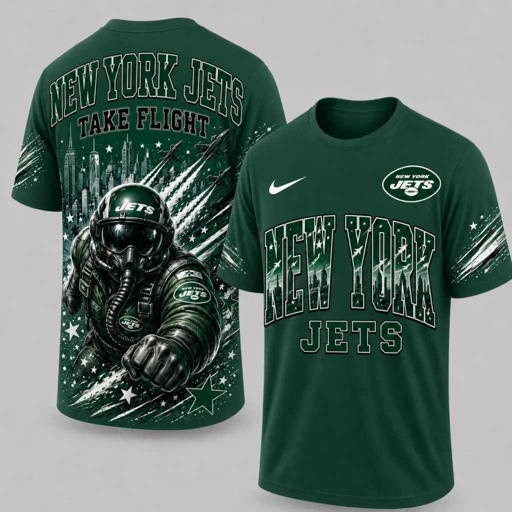 New York Jets Mascot 3D Graphic T-shirt