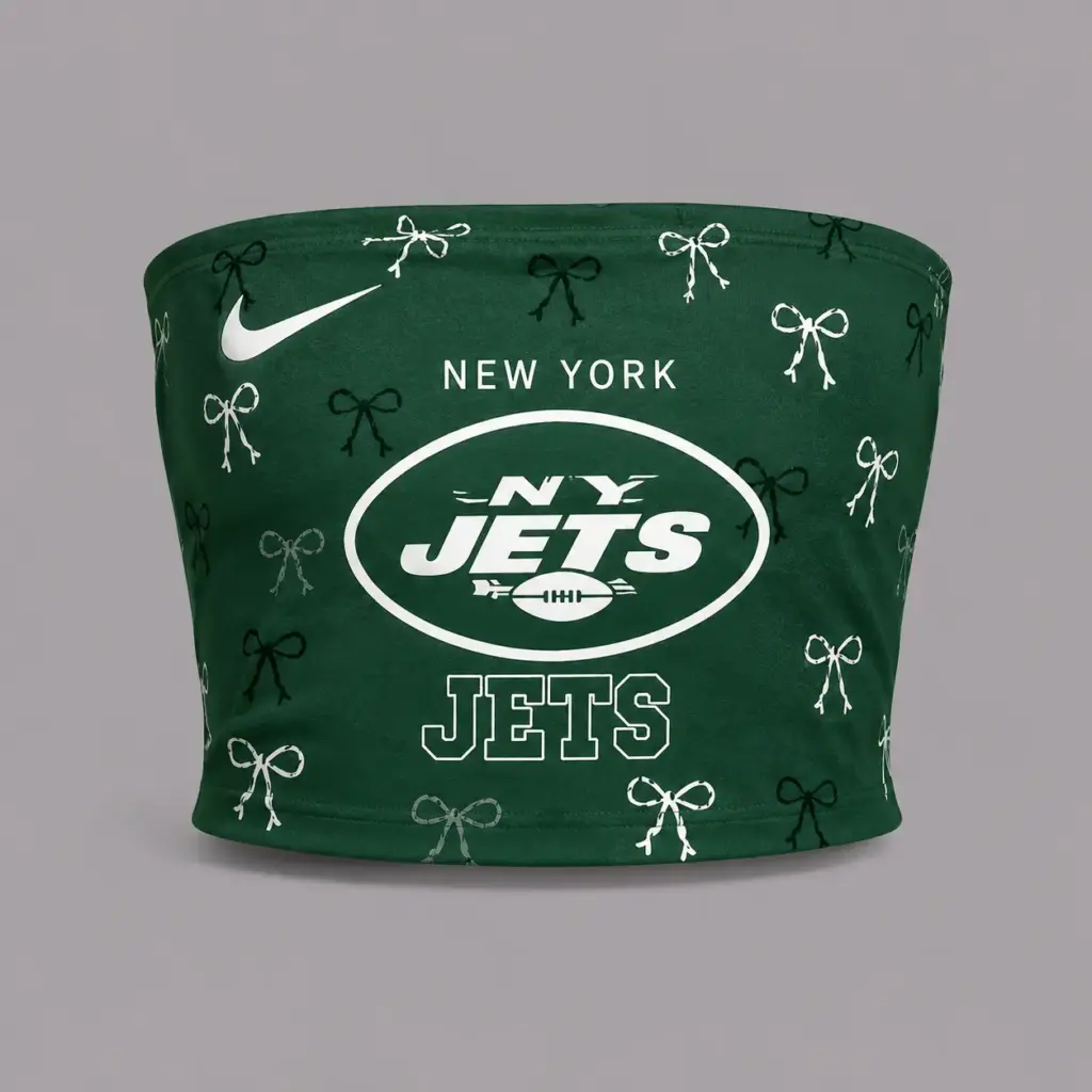 New York Jets Premium Strapless Top & Elasticated Trousers Two-Piece Set V2