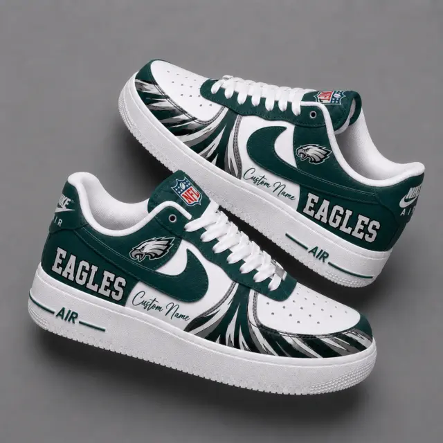 Philadelphia Eagles Premium Custom AF1 Low Top Leather Shoes V2