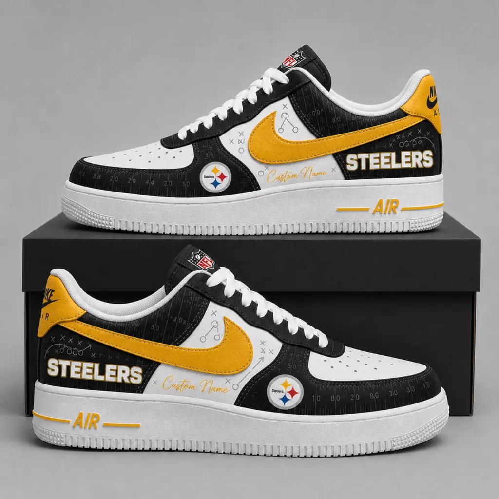 Pittsburgh Steelers Premium Custom AF1 Low Top Leather Shoes