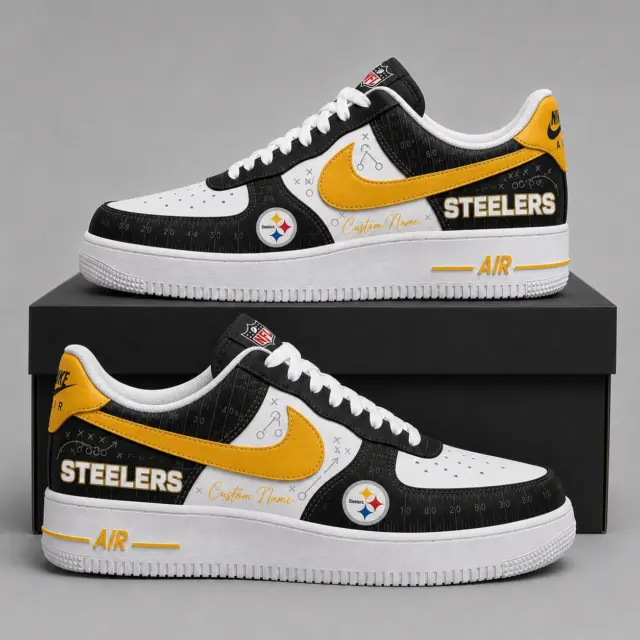 Pittsburgh Steelers Premium Custom AF1 Low Top Leather Shoes
