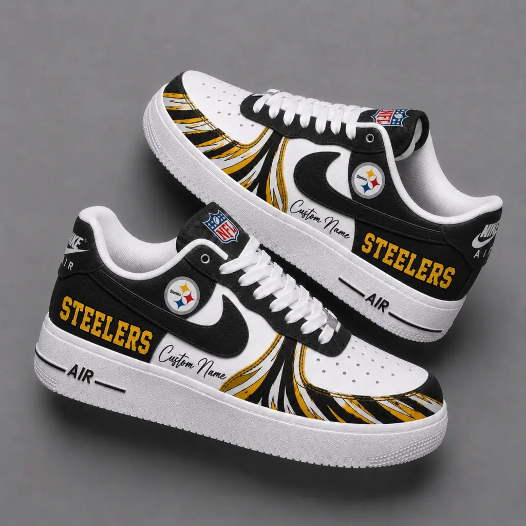 Pittsburgh Steelers Premium Custom AF1 Low Top Leather Shoes V2