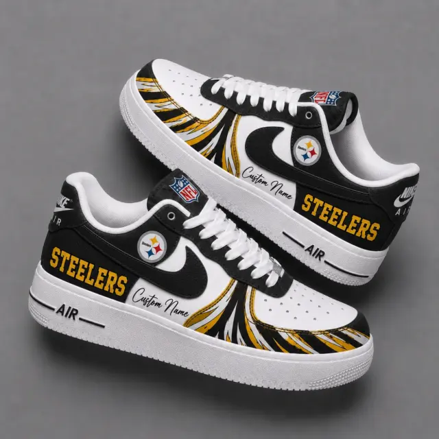 Pittsburgh Steelers Premium Custom AF1 Low Top Leather Shoes V2