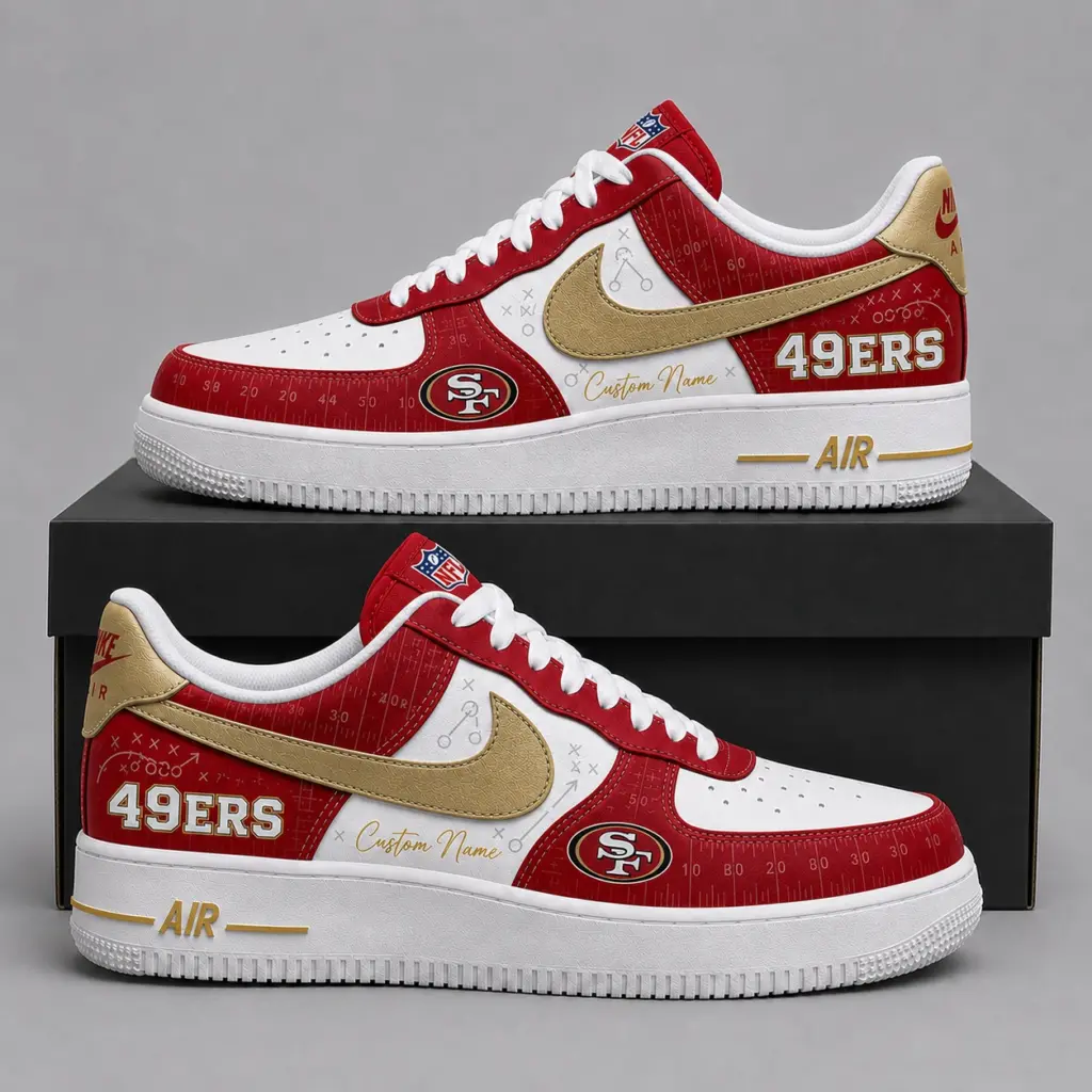 San Francisco 49ers Premium Custom AF1 Low Top Leather Shoes