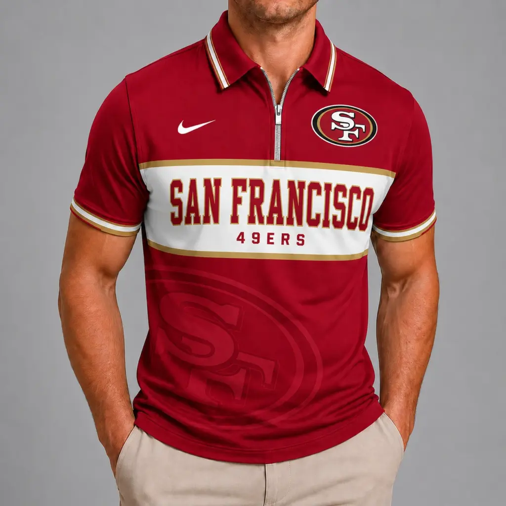 San Francisco 49ers Shortsleeved Half-zip Polo Shirt