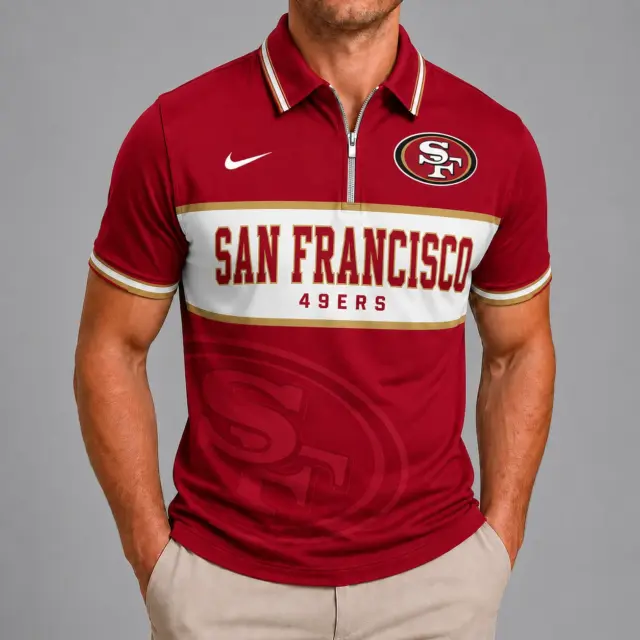 San Francisco 49ers Shortsleeved Half-zip Polo Shirt