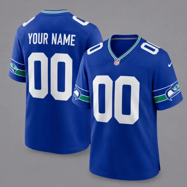 Seattle Seahawks Custom Game Football Jersey