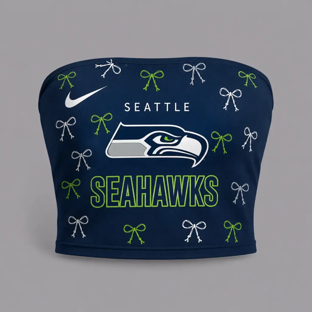 Seattle Seahawks Premium Strapless Top & Elasticated Trousers Two-Piece Set V2