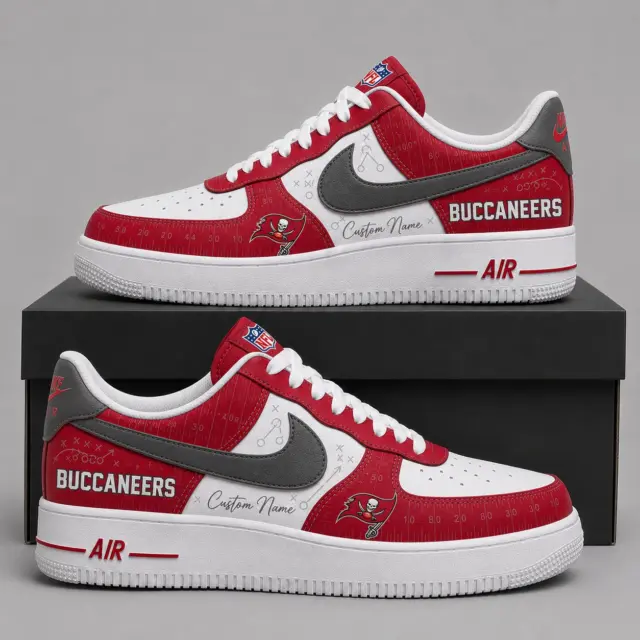 Tampa Bay Buccaneers Premium Custom AF1 Low Top Leather Shoes