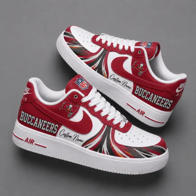 Tampa Bay Buccaneers Premium Custom AF1 Low Top Leather Shoes V2
