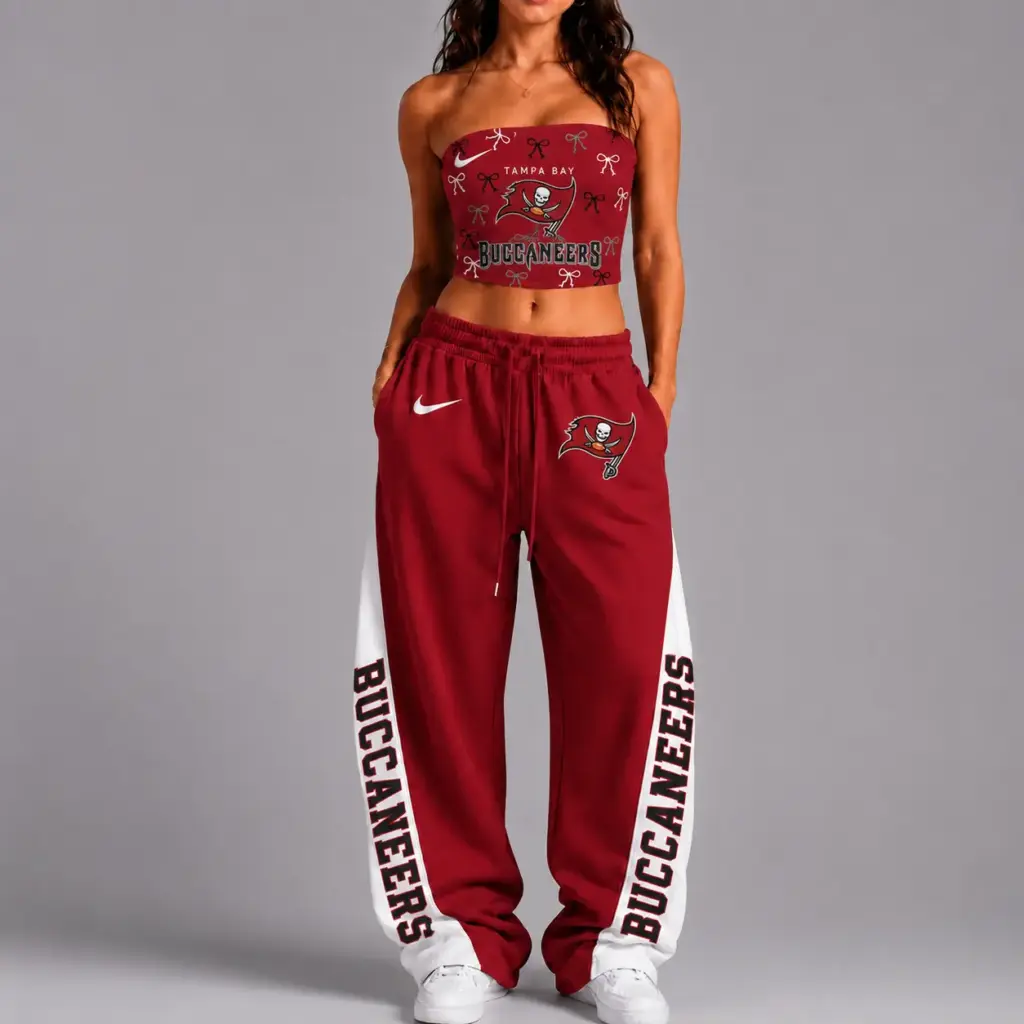 Tampa Bay Buccaneers Premium Strapless Top & Elasticated Trousers Two-Piece Set V2