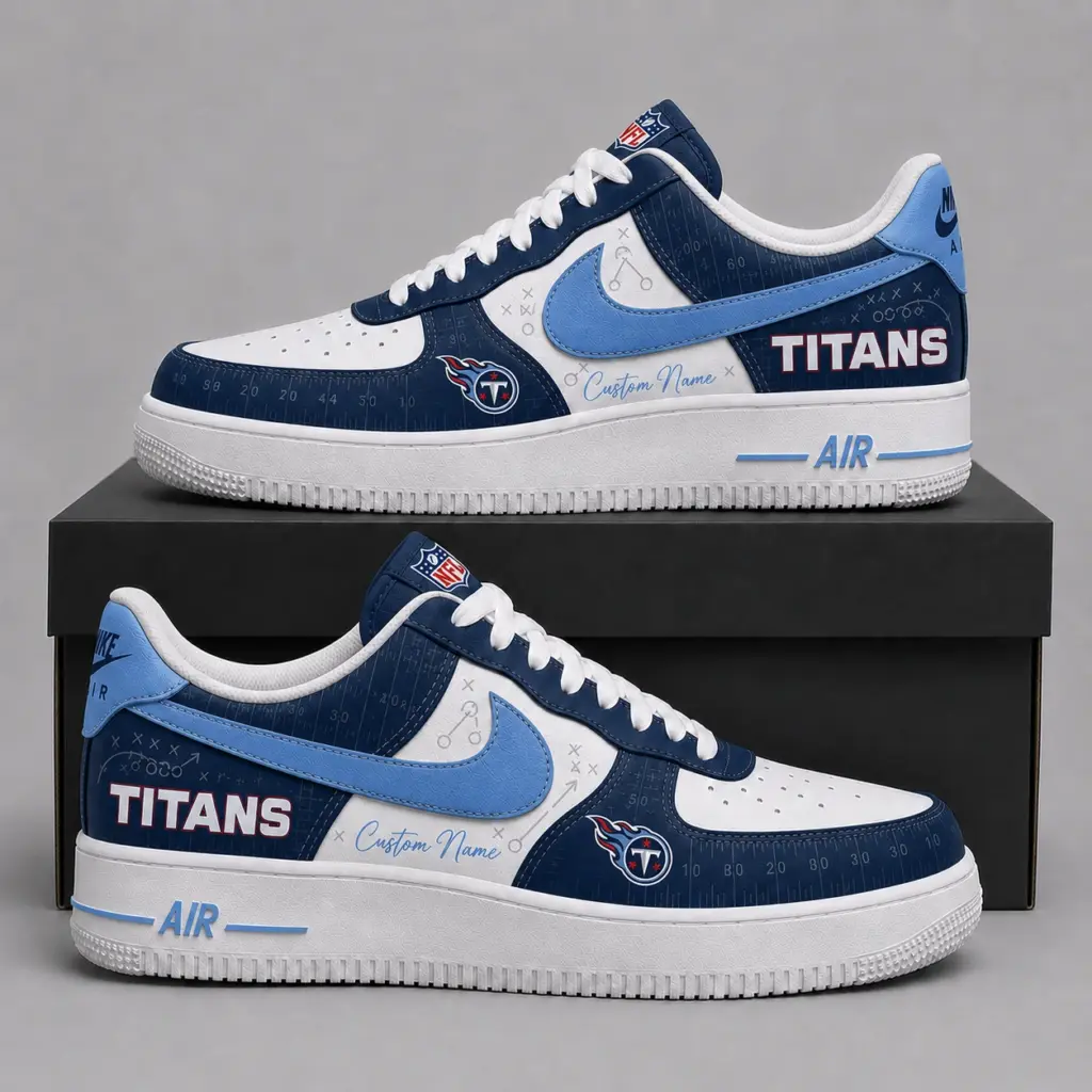 Tennessee Titans Premium Custom AF1 Low Top Leather Shoes
