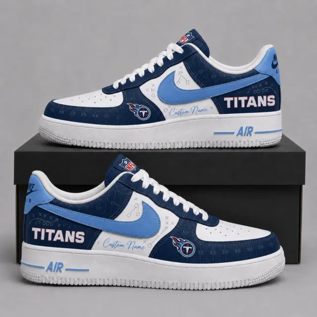 Tennessee Titans Premium Custom AF1 Low Top Leather Shoes