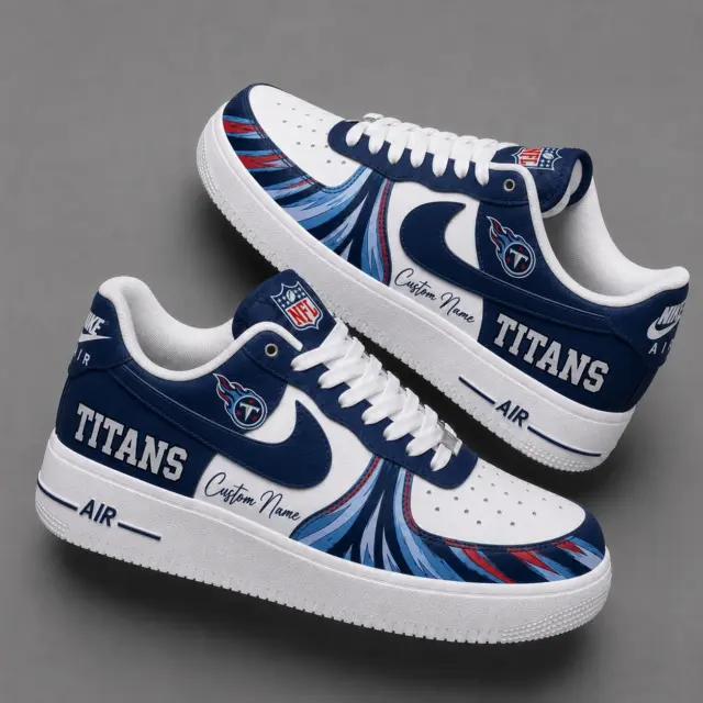 Tennessee Titans Premium Custom AF1 Low Top Leather Shoes V2