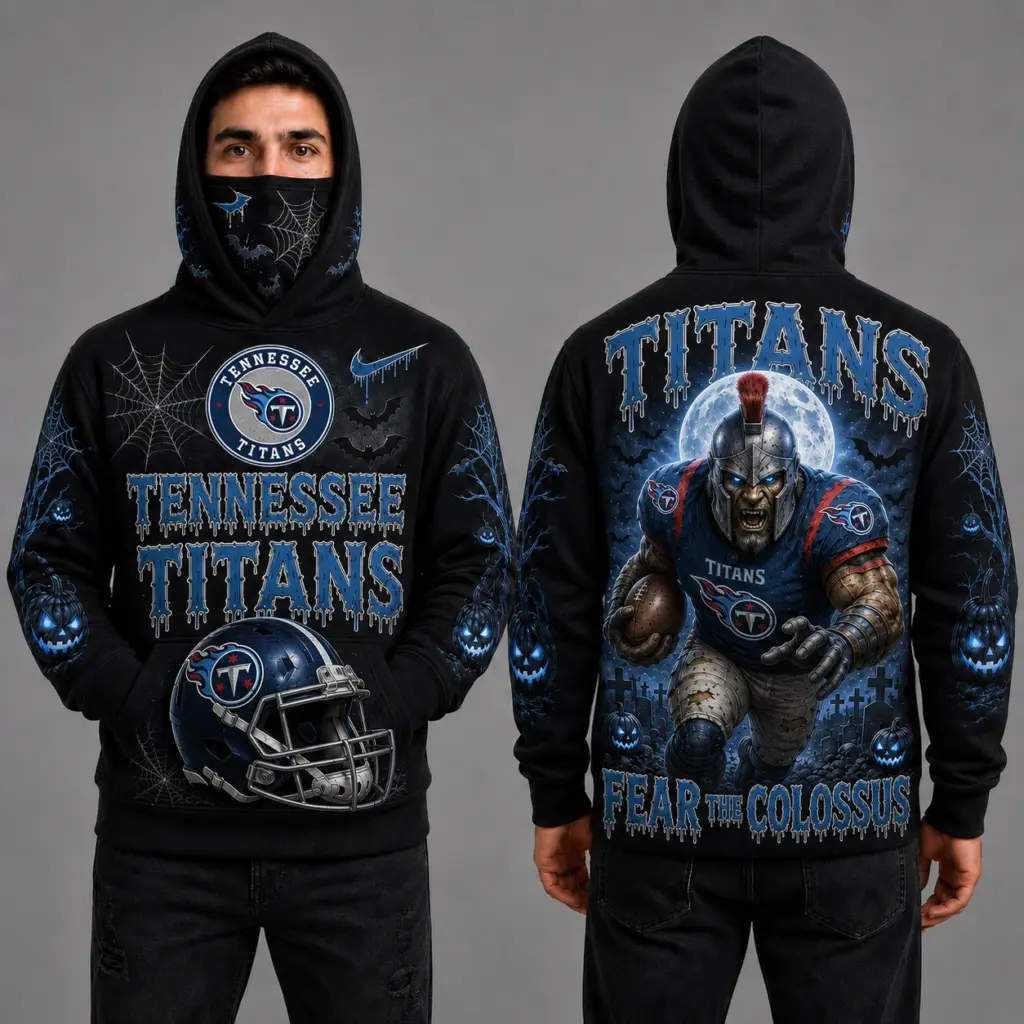 Tennessee Titans Halloween Mascot 3D Graphic Mask Hoodie