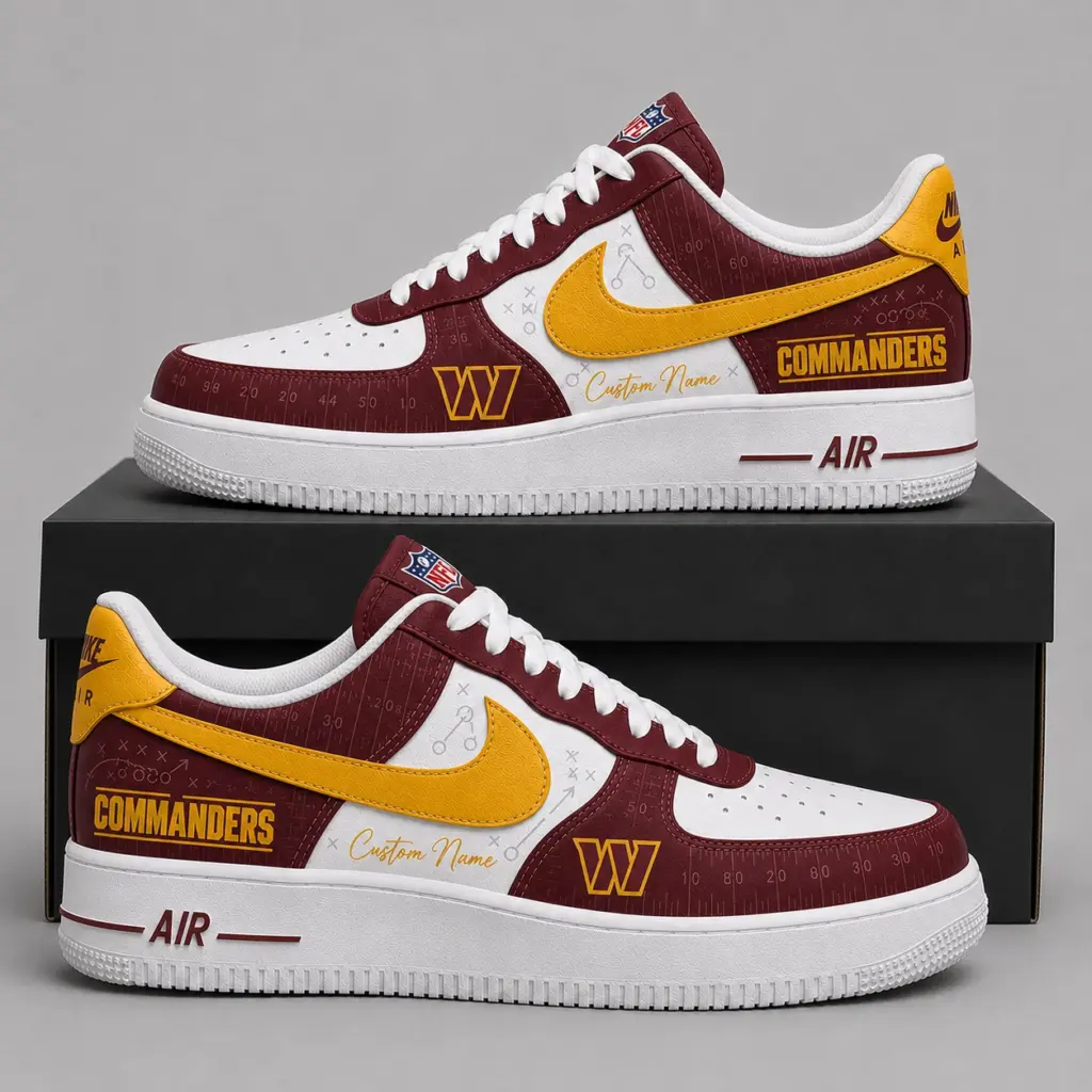 Washington Commanders Premium Custom AF1 Low Top Leather Shoes