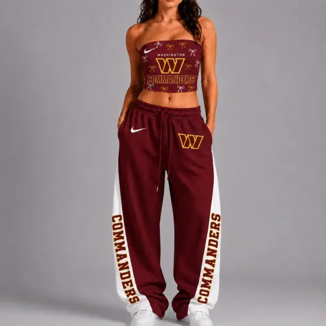 Washington Commanders Premium Strapless Top & Elasticated Trousers Two-Piece Set V2